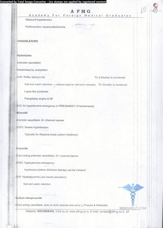 FMGE Notes - Pharmacology