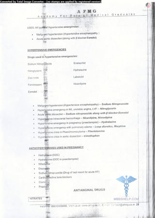 FMGE Notes - Pharmacology