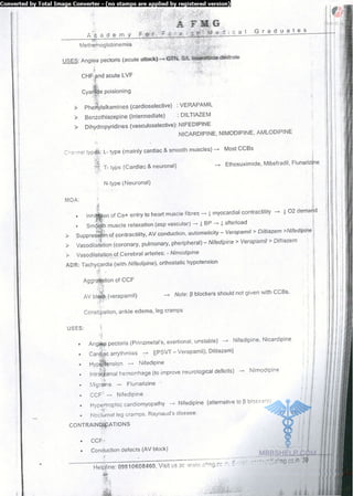 FMGE Notes - Pharmacology