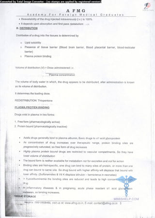 FMGE Notes - Pharmacology