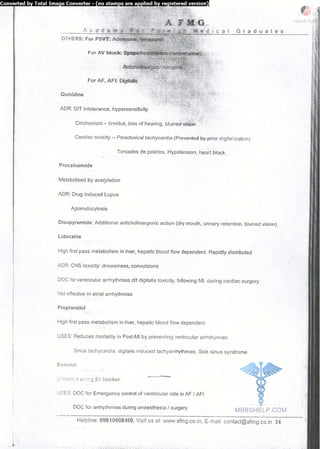 FMGE Notes - Pharmacology