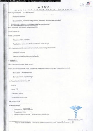 FMGE Notes - Pharmacology