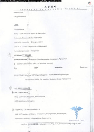 FMGE Notes - Pharmacology
