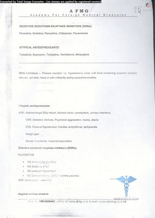 FMGE Notes - Pharmacology