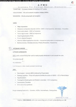 FMGE Notes - Pharmacology