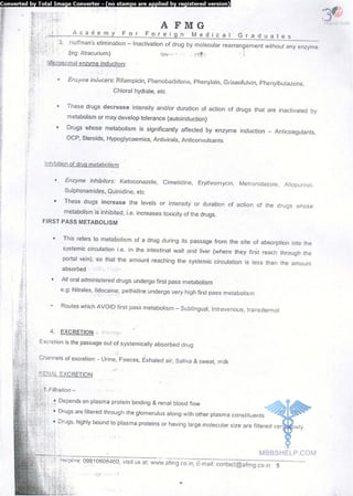 FMGE Notes - Pharmacology