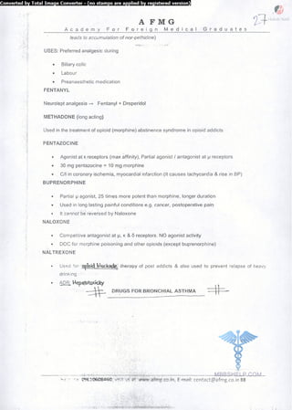 FMGE Notes - Pharmacology