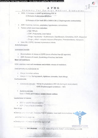 FMGE Notes - Pharmacology