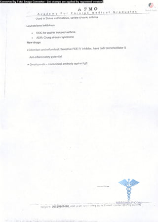 FMGE Notes - Pharmacology