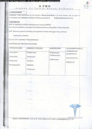 FMGE Notes - Pharmacology
