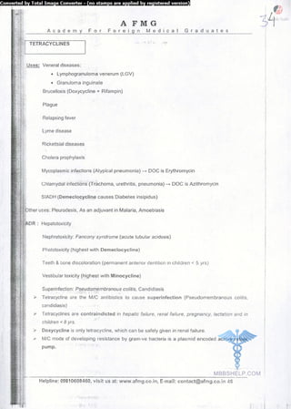 FMGE Notes - Pharmacology