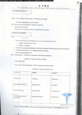 FMGE Notes - Pharmacology
