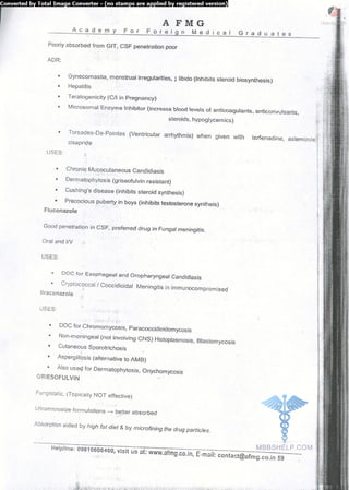 FMGE Notes - Pharmacology