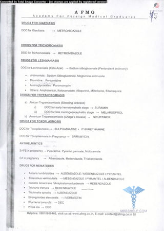 FMGE Notes - Pharmacology