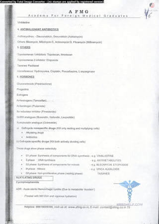 FMGE Notes - Pharmacology