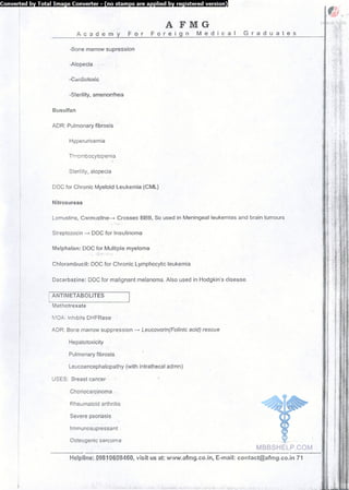 FMGE Notes - Pharmacology