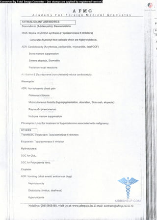 FMGE Notes - Pharmacology
