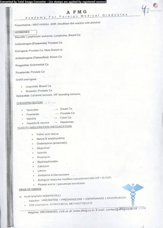 FMGE Notes - Pharmacology