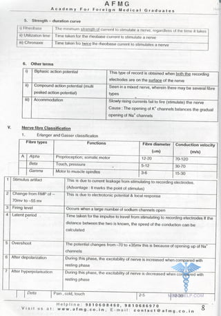 FMGE Notes - Physiology