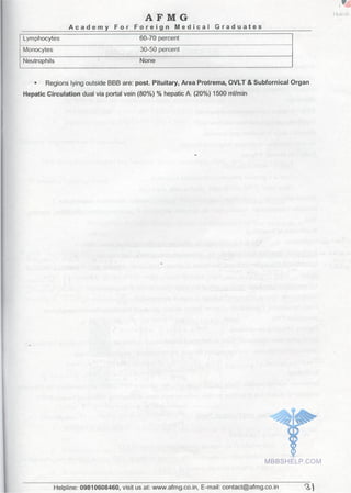 FMGE Notes - Physiology
