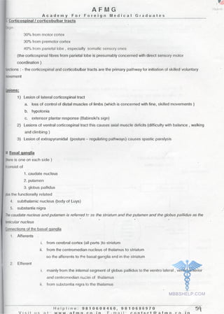 FMGE Notes - Physiology