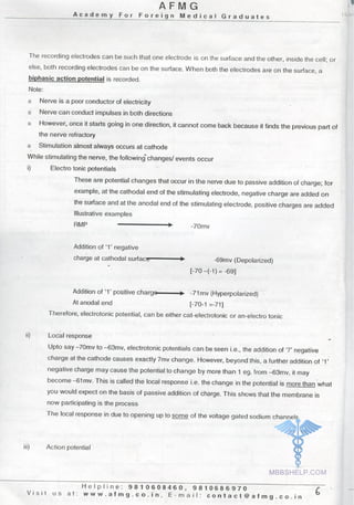 FMGE Notes - Physiology