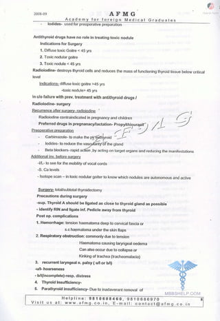 FMGE Notes - Surgery