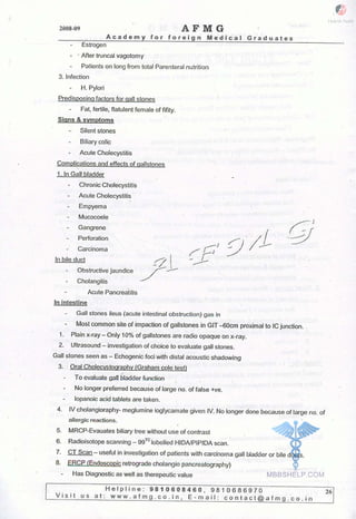 FMGE Notes - Surgery