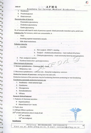 FMGE Notes - Surgery