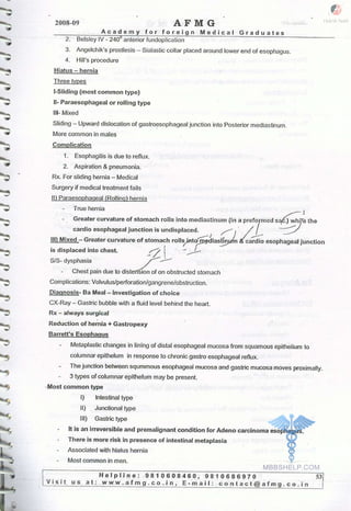 FMGE Notes - Surgery