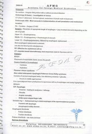FMGE Notes - Surgery