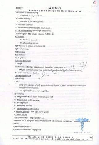 FMGE Notes - Surgery