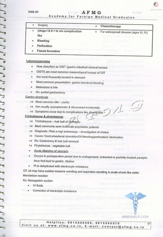 FMGE Notes - Surgery