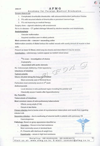 FMGE Notes - Surgery