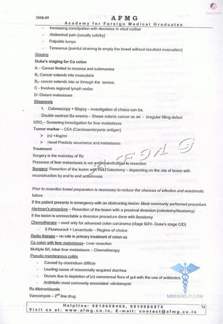 FMGE Notes - Surgery