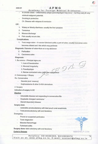 FMGE Notes - Surgery