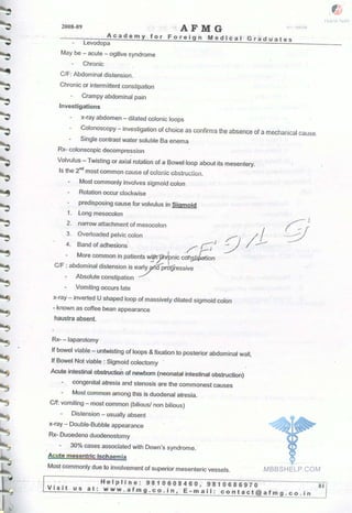 FMGE Notes - Surgery