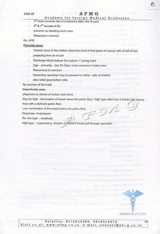 FMGE Notes - Surgery