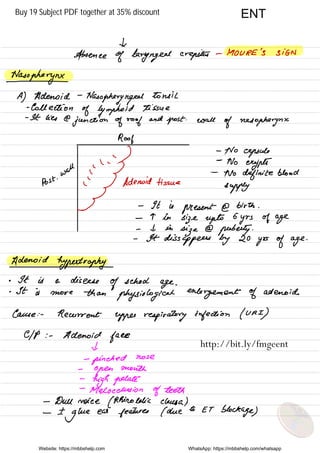 Website: https://mbbshelp.com WhatsApp: https://mbbshelp.com/whatsapp
ENT
http://bit.ly/fmgeent
Buy 19 Subject PDF together at 35% discount
 