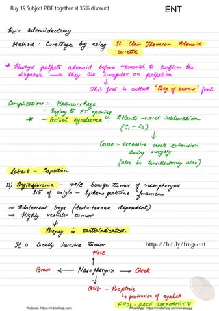 Website: https://mbbshelp.com WhatsApp: https://mbbshelp.com/whatsapp
ENT
http://bit.ly/fmgeent
Buy 19 Subject PDF together at 35% discount
 