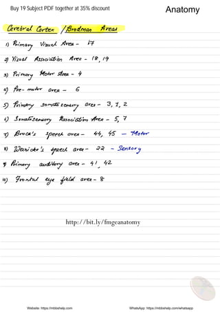 Website: https://mbbshelp.com WhatsApp: https://mbbshelp.com/whatsapp
Anatomy
http://bit.ly/fmgeanatomy
Buy 19 Subject PDF together at 35% discount
 