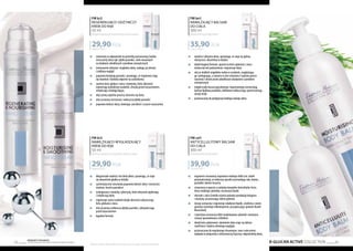 ß-GLUCAN ACTIVE COLLECTION 63
Produkty FM GROUP
są oryginalnymi produktami FM GROUP World62
FM kr2
REGENERUJĄCO-ODŻYWCZY
KREM DO RĄK
50 ml
Regenerating & nourishing hand cream
598,00 PLN/1 l
29,90 PLN
	 stworzony w odpowiedzi na potrzeby przesuszonej, bardzo
	 zniszczonej skóry rąk i płytki paznokci, stale narażonych
	 na działanie szkodliwych czynników zewnętrznych
	 intensywnie odżywia i wygładza skórę, nadając jej zdrowy
	 i zadbany wygląd
	 poprawia kondycję paznokci, sprawiając, że stopniowo stają
	 się twardsze i bardziej odporne na uszkodzenia
	 zawiera beta-glukan z owsa i alantoinę, które aktywnie
	 regenerują uszkodzony naskórek, chronią przed wysuszeniem,
	 zmiękczają i działają kojąco
	 olej ryżowy opóźnia procesy starzenia się skóry
	 olej rycynowy wzmacnia i natłuszcza płytkę paznokci
	 poprawia koloryt skóry, niwelując szorstkość i uczucie wysuszenia
FM kr3
NAWILŻAJĄCO-WYGŁADZAJĄCY
KREM DO RĄK
50 ml
Moisturising & smoothing hand cream
598,00 PLN/1 l
29,90 PLN
	 długotrwale nawilża i koi skórę dłoni, sprawiając, że staje
	 się aksamitnie gładka w dotyku
	 systematycznie stosowany poprawia koloryt skóry i wzmacnia
	 matowe, kruche paznokcie
	 wzbogacony o lanolinę i glicerynę, które aktywnie ujędrniają
	 i zmiękczają skórę
	 regeneruje suchy naskórek dzięki obecności odżywczego
	 beta-glukanu z owsa
	 olej rycynowy natłuszcza płytkę paznokci, zabezpieczając
	 przed wysuszeniem
	 łagodna formuła
Możesz dobrać odpowiedni kosmetyk wykorzystując saszetki z próbkami.
FM bn1
NAWILŻAJĄCY BALSAM
DO CIAŁA
300 ml
Moisturising body balm
119,67 PLN/1 l
35,90 PLN
	 nawilża i odżywia skórę, sprawiając, że staje się jędrna,
	 elastyczna i aksamitna w dotyku
	 dzięki bogatej formule, opartej na beta-glukanie z owsa
	 skutecznie koi podrażnienia i regeneruje skórę
	 olej ze słodkich migdałów wnika w naskórek, wygładzając
	 go i pielęgnując, a zawarta w nim witamina E opóźnia proces
	 starzenia i chroni przed szkodliwym działaniem czynników
	zewnętrznych
	 trójglicerydy kwasu kaprylowego i kaprynowego wzmacniają
	 barierę lipidową naskórka, delikatnie natłuszczają i powstrzymują
	 utratę wody
	 przeznaczony do pielęgnacji każdego rodzaju skóry
FM cel1
ANTYCELLULITOWY BALSAM
DO CIAŁA
300 ml
Anticellulite body balm
133,00 PLN/1 l
39,90 PLN
	 regularnie stosowany stopniowo redukuje efekt tzw. skórki
	 pomarańczowej, w widoczny sposób wysmuklając uda, biodra,
	 pośladki i okolice brzucha
	 stworzony w oparciu o unikalny kompleks Anticellulite Forte,
	 który modeluje sylwetkę i wzmacnia tkanki
	 ekstrakt z ziela Centellaasiaticapobudza produkcję kolagenu
	 i elastyny, przywracając skórze jędrność
	 skrzyp wzmacnia i regeneruje osłabione tkanki, a kofeina z ziaren
	 guarany stymuluje mikrokrążenie, przyspieszając spalanie tkanki
	tłuszczowej
	 l-karnityna wzmacnia efekt modelowania sylwetki i zmniejsza
	 zmiany spowodowane cellulitem
	 dzięki beta-glukanowi i alantoinie skóra staje się dobrze
	 nawilżona i nabiera zdrowego wyglądu
	 przeznaczony do regularnego stosowania, rano i wieczorem;
	 najlepiej w połączeniu z aktywnością fizyczną i odpowiednią dietą
 