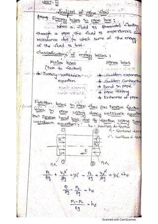 Bdt Mechanical Notes.pdf Hand written notes Fluid Mechanics and Hydraulic Machines (Common to ...