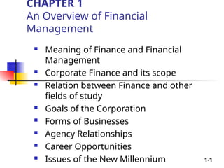 FM I - Chapter 1, An Overview of Financial Management.ppt