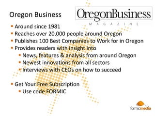Oregon Business Around since 1981