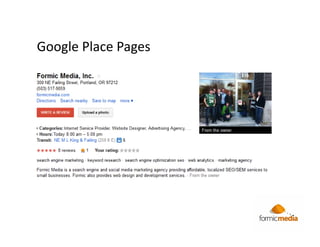 Google Place Pages
 