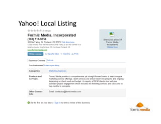 Yahoo! Local Listing
 
