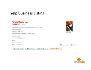 Yelp Business Listing
 