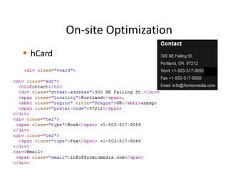 On-site Optimization
hCard
 