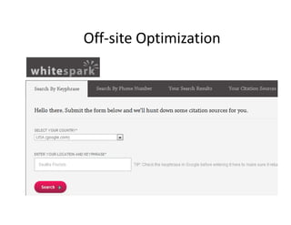 Off-site Optimization
 